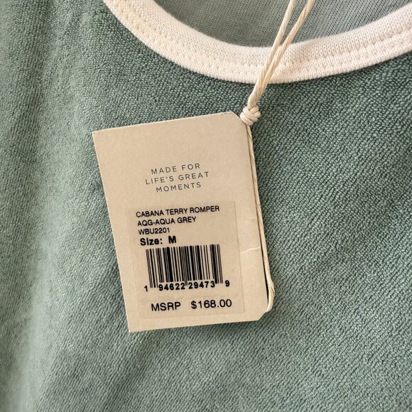 Faherty Cabana Terry Romper Size Medium Charcoal Green NWT - Picture 5 of 7